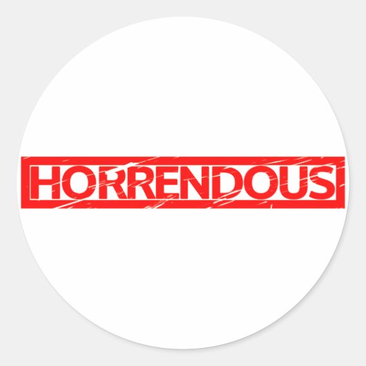 Verschrikkelijk stempel ronde sticker (Voorkant)