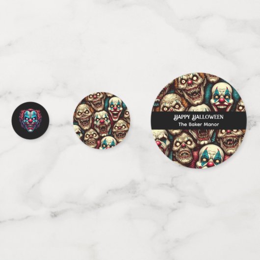 Verschrikkelijke Clowns Halloween Confetti (Achterkanten)