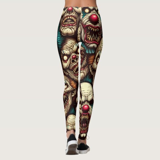 Verschrikkelijke Clowns Halloween Leggings (Achterkant)