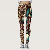Verschrikkelijke Clowns Halloween Leggings (Voorkant)
