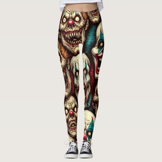 Verschrikkelijke Clowns Halloween Leggings (Voorkant)