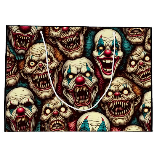 Verschrikkelijke Clowns Halloween Party Groot Cadeauzakje (Achterkant)
