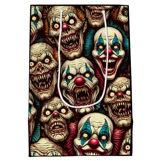 Verschrikkelijke Clowns Halloween Party Medium Cadeauzakje (Achterkant)