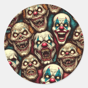 Verschrikkelijke Clowns Halloween Party Ronde Sticker