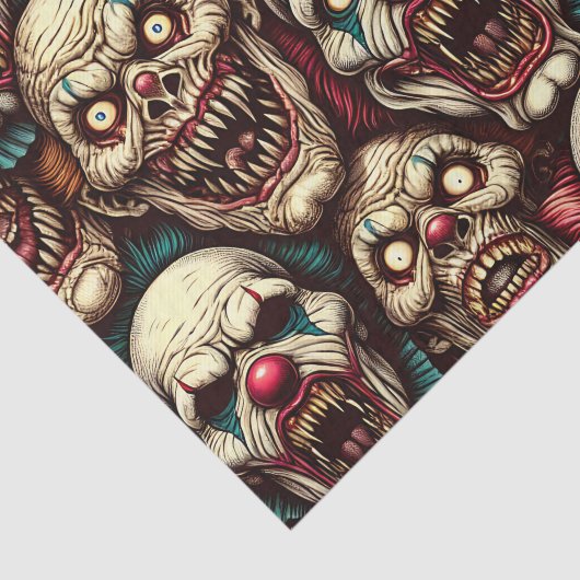 Verschrikkelijke Clowns Halloween Tissuepapier (Detail)