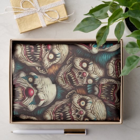 Verschrikkelijke Clowns Halloween Tissuepapier (Geschenk)