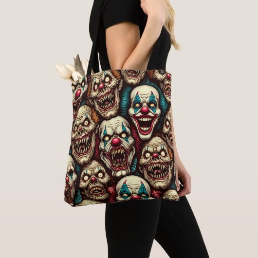 Verschrikkelijke Clowns Halloween Tote Bag (Dichtbij)