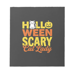 Verschrikkelijke Kat Dame Halloween Ontwerp_1 Notitieblok