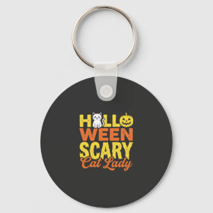Verschrikkelijke Kat Lady Halloween Ontwerp_1 Sleutelhanger