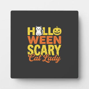 Verschrikkelijke Katten Dame Halloween Ontwerp_1 Fotoplaat