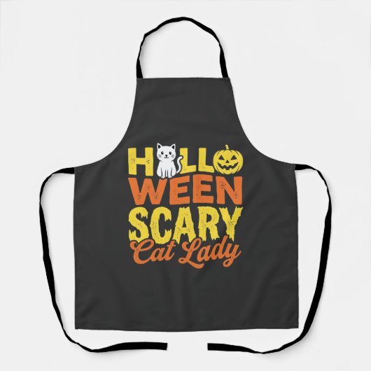 Verschrikkelijke Kattenvrouw Halloween-ontwerp_1 Schort (Voorkant)
