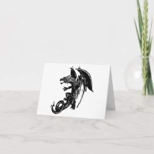 Verschrikkelijke Nacht Draak Fantasie Draak Liefhe Kaart
