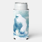 Verschrikkelijke sneeuwman Yeti Winter Art Seltzer Blikjeskoeler (Seltzer Voorkant)