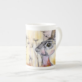 Verschrikte Hare bone china mok
