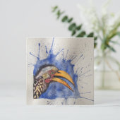 Verschrikte Hornbill briefkaart stijl notecard (Staand voorkant)
