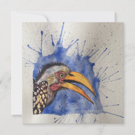 Verschrikte Hornbill briefkaart stijl notecard