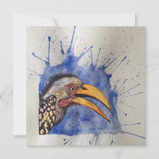Verschrikte Hornbill briefkaart stijl notecard (Voorkant)