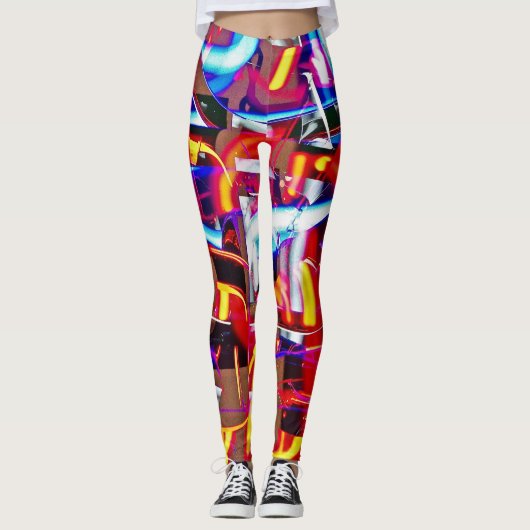 verschrompelde lichten leggings (Voorkant)