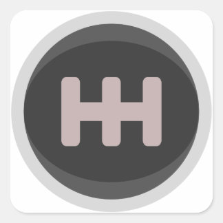 Verschuifknop Racing Gear Vierkante Sticker