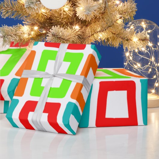 Verschuine rechthoeken cadeaupapier (Feestdagen)