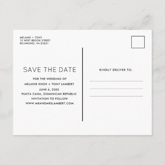 Verschuiven Beach Destination Save the Dates Aankondigingskaart (Achterkant)