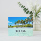 Verschuiven Beach Destination Save the Dates Aankondigingskaart (Staand voorkant)