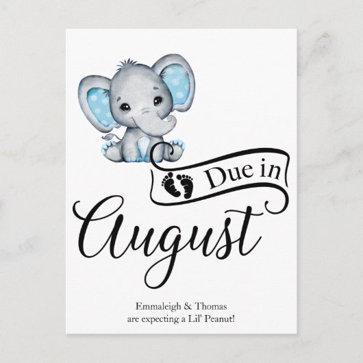 Verschuldigd in augustus Little Peanut Baby Boy El Briefkaart (Voorkant)