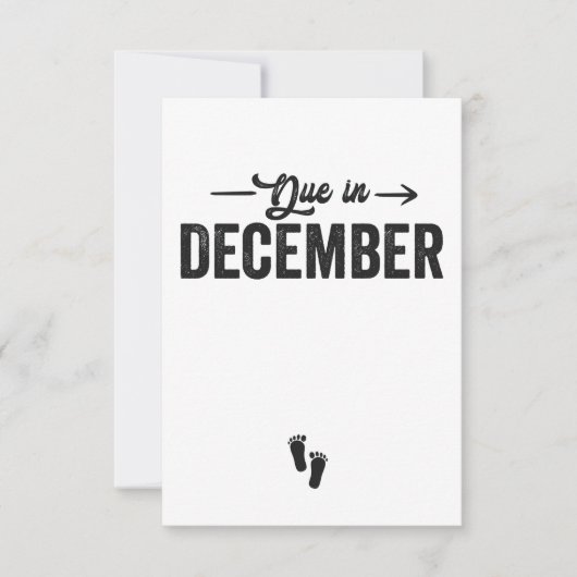 Verschuldigd in december Baby bekendmaking Zwanger Bedankkaart (Voorkant)