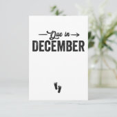 Verschuldigd in december Baby bekendmaking Zwanger Bedankkaart (Staand voorkant)