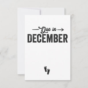 Verschuldigd in december Baby bekendmaking Zwanger Bedankkaart