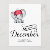 Verschuldigd in december Little Peanut Baby Elepha Briefkaart (Voorkant)