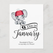 Verschuldigd in januari Little Peanut Baby Elephan Briefkaart (Voorkant)