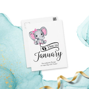 Verschuldigd in januari Little Peanut Baby Girl El Briefkaart