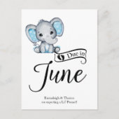 Verschuldigd in June Little Peanut Baby Boy Elepha Briefkaart (Voorkant)