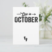 Verschuldigd in oktober Baby bekendmaking Zwangers Bedankkaart (Staand voorkant)