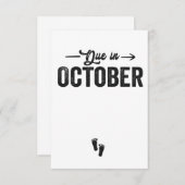 Verschuldigd in oktober Baby bekendmaking Zwangers Bedankkaart (Voorkant / Achterkant)