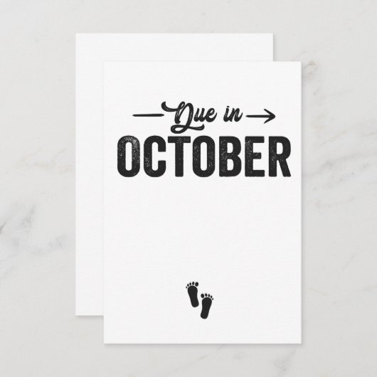 Verschuldigd in oktober Baby bekendmaking Zwangers Bedankkaart (Voorkant / Achterkant)