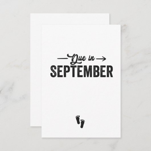 Verschuldigd in september Aankondiging Zwangerscha (Voorkant / Achterkant)