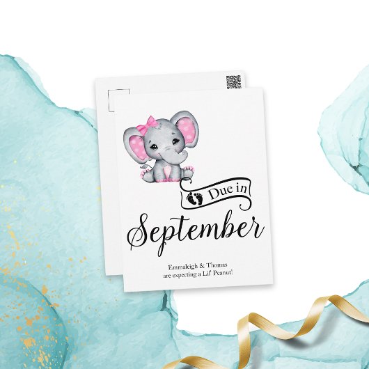 Verschuldigd in september Little Peanut Baby Girl  Briefkaart