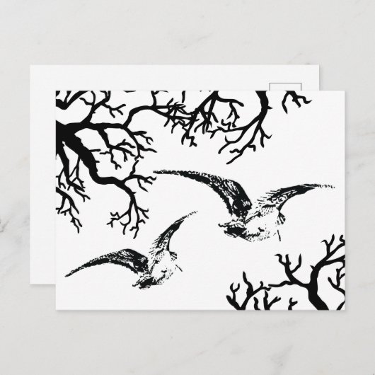 Verschuldigd object in volo tra i rami briefkaart (Voorkant / Achterkant)