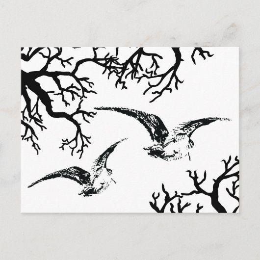 Verschuldigd object in volo tra i rami briefkaart (Voorkant)