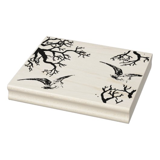 Verschuldigd object in volo tra i rami rubberstempel (Stempel)