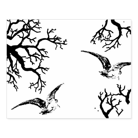 Verschuldigd object in volo tra i rami rubberstempel (Afrduk)