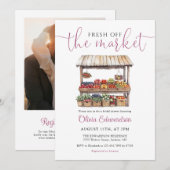 Verse Aankomend Van De Markt Foto QR Code Bruidsfe Kaart (Voorkant / Achterkant)