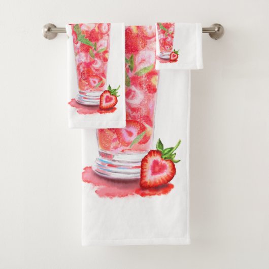 Verse Aardbei Drink Badhanddoeken - Aangepaste tek Bad Handdoek (Insitu)