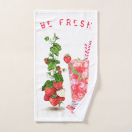 Verse Aardbei Drink Badhanddoeken - Aangepaste tek Bad Handdoek