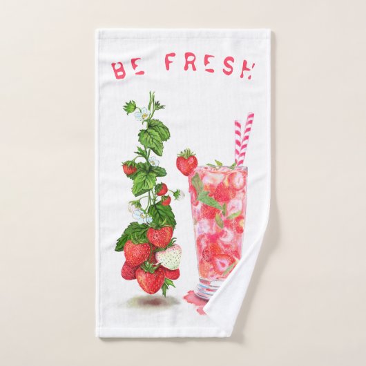 Verse Aardbei Drink Badhanddoeken - Aangepaste tek Bad Handdoek (Handdoek)