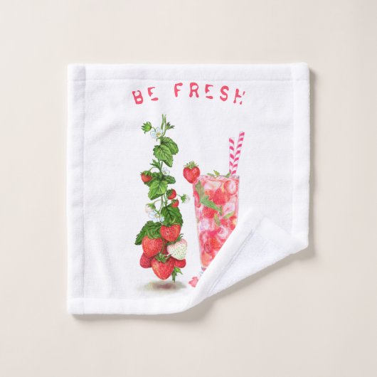 Verse Aardbei Drink Badhanddoeken - Aangepaste tek Bad Handdoek (Wasdoekje)