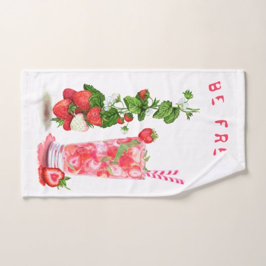 Verse Aardbei Drink Badhanddoeken - Aangepaste tek Bad Handdoek (Handdoek)