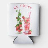 verse Aardbei Drink Koelbox - aangepaste tekst Blikjeskoeler (Voorkant)